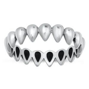 Sterling Silver Droplet Band Ring – Size 7.5